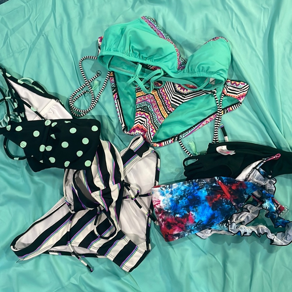 set of four bathing suits. mostly op and amcia